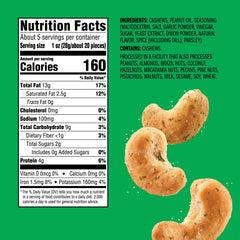 Close-up of crunchy, dill-seasoned cashews