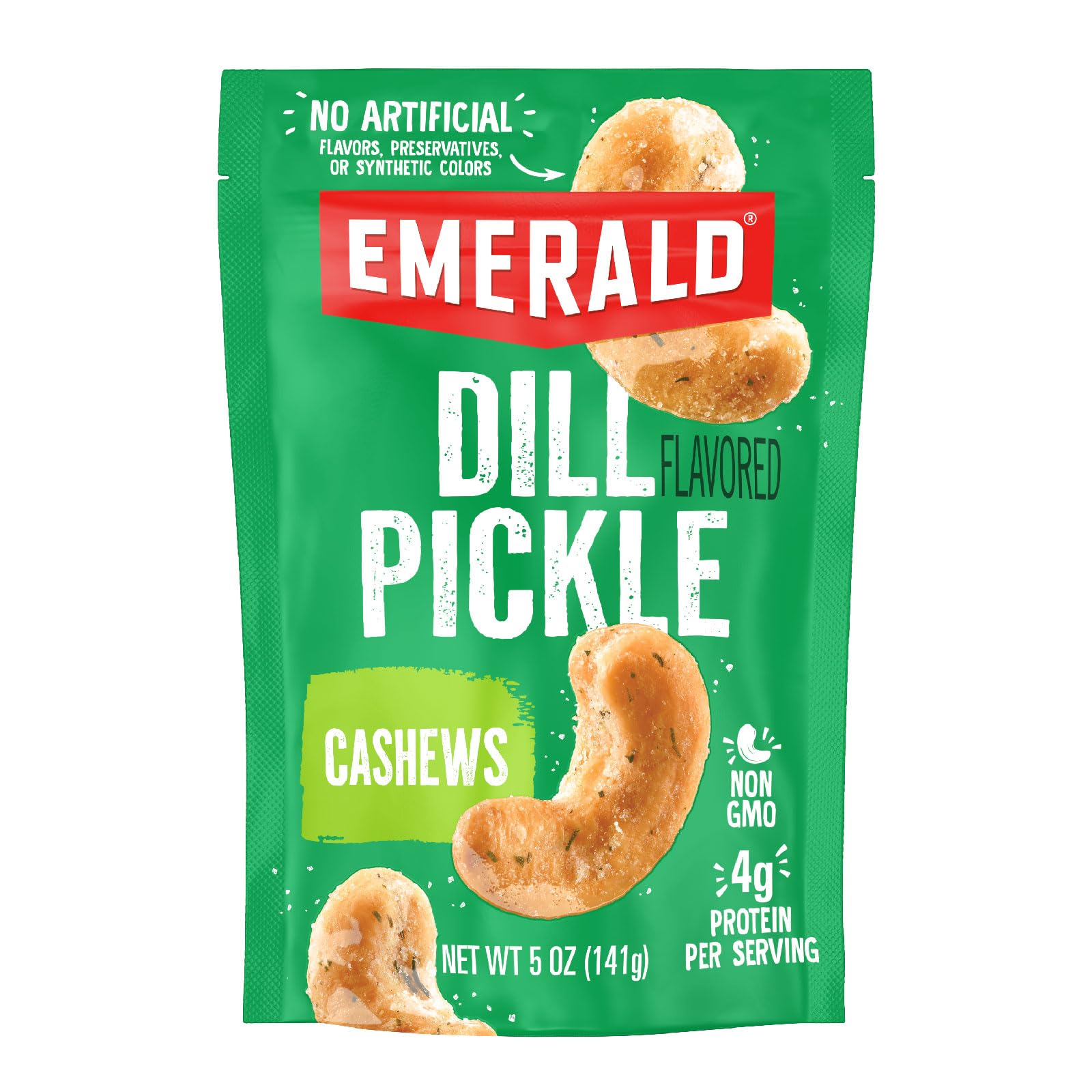 Emerald Dill Pickle Cashews pack ready-to-snack on the go