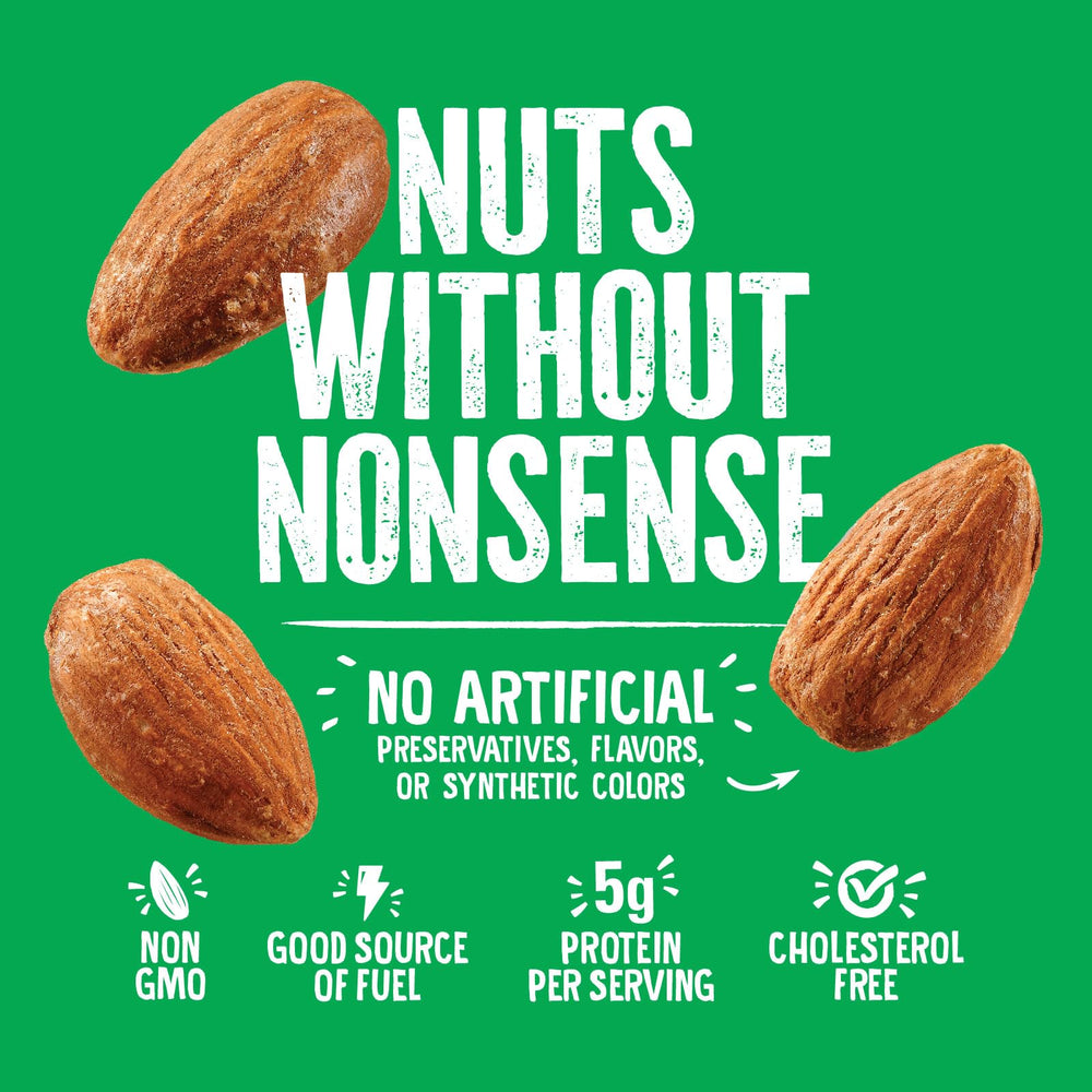 Emerald Dry Roasted Almonds portable pouch, snack for lunch or hike.