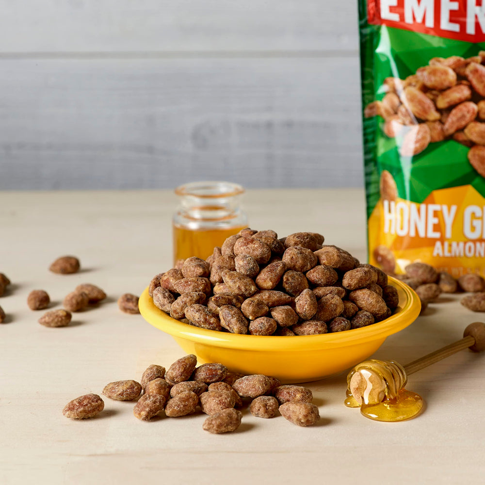 Kosher Dairy Certified label on Emerald almonds packaging