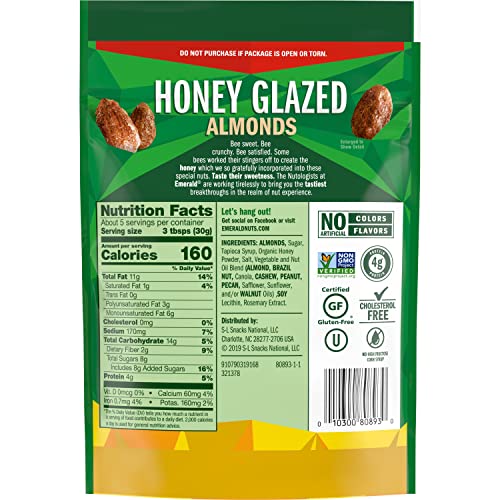 Elegant packaging design of Emerald Honey Glazed Almonds
