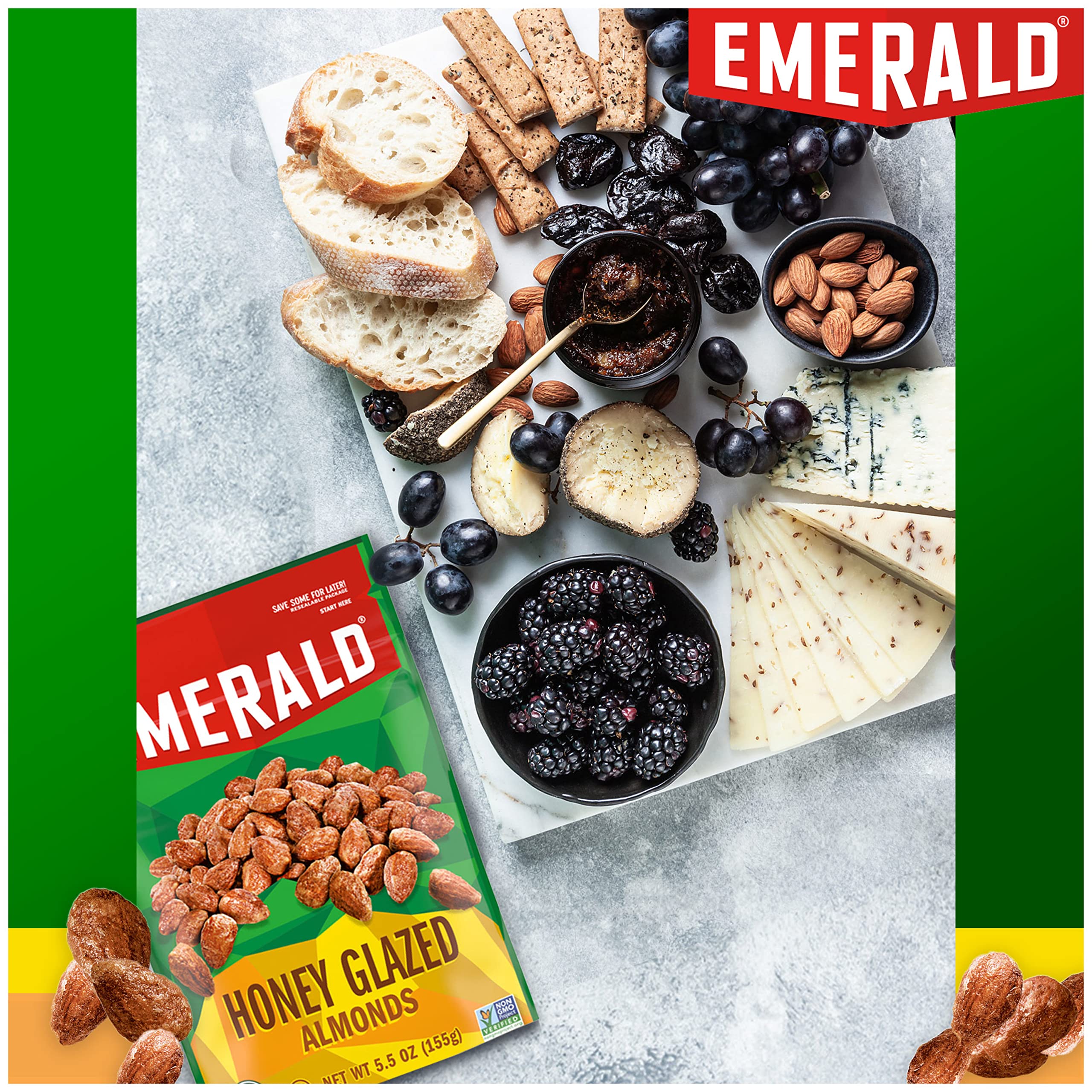 Emerald Honey Glazed Almonds small-batch kettle handcrafted aroma