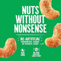Resealable Emerald Hot Honey Cashews bag displayed on shelf
