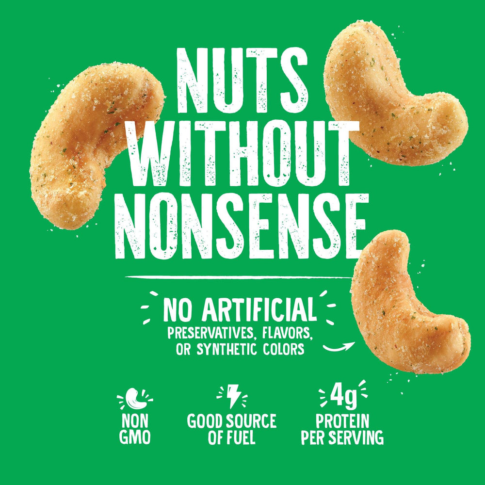 Emerald Jalapeno Cashews snack moment with friends, satisfying crunch.