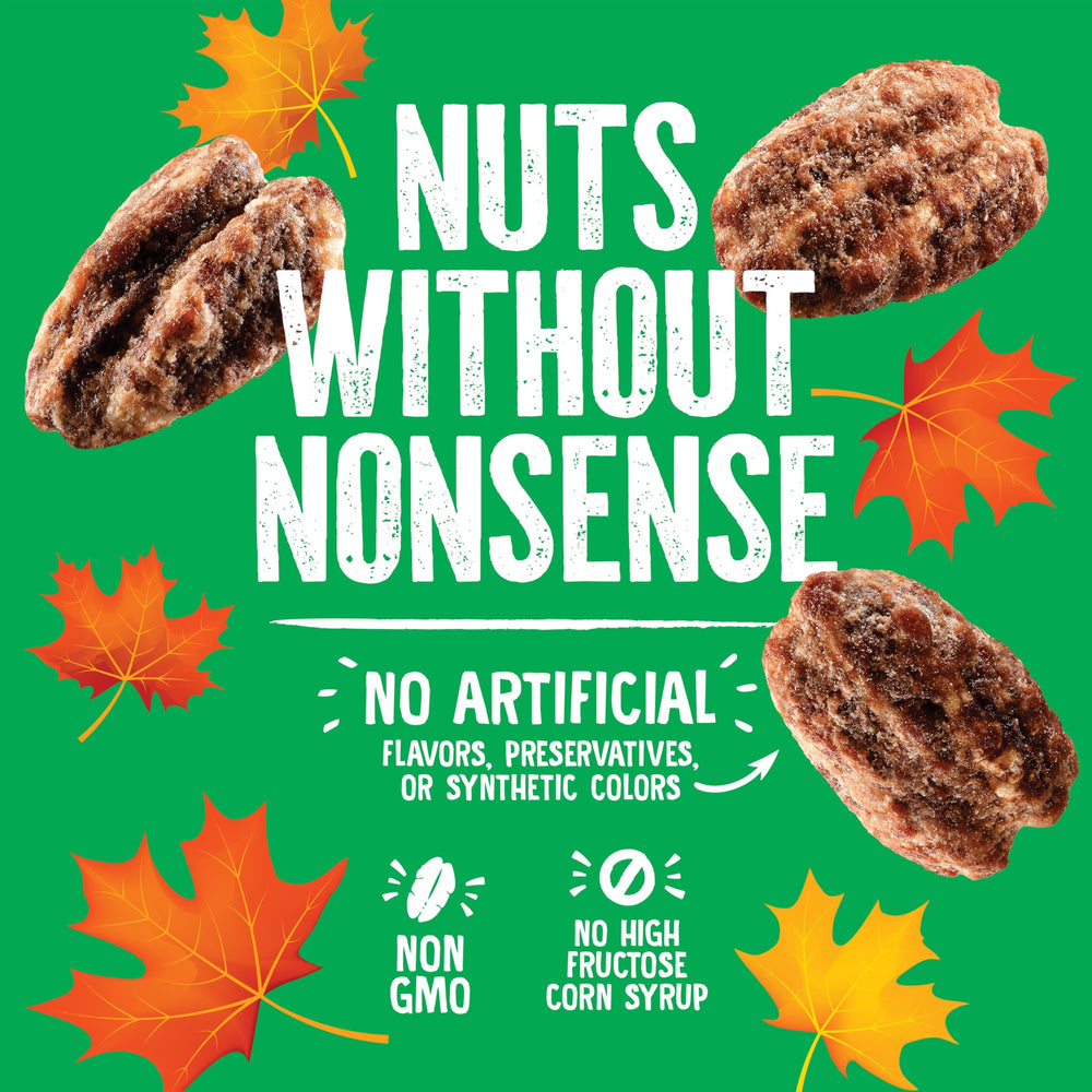 Emerald Maple Bourbon Pecans glaze on pecans, sweet and bold.