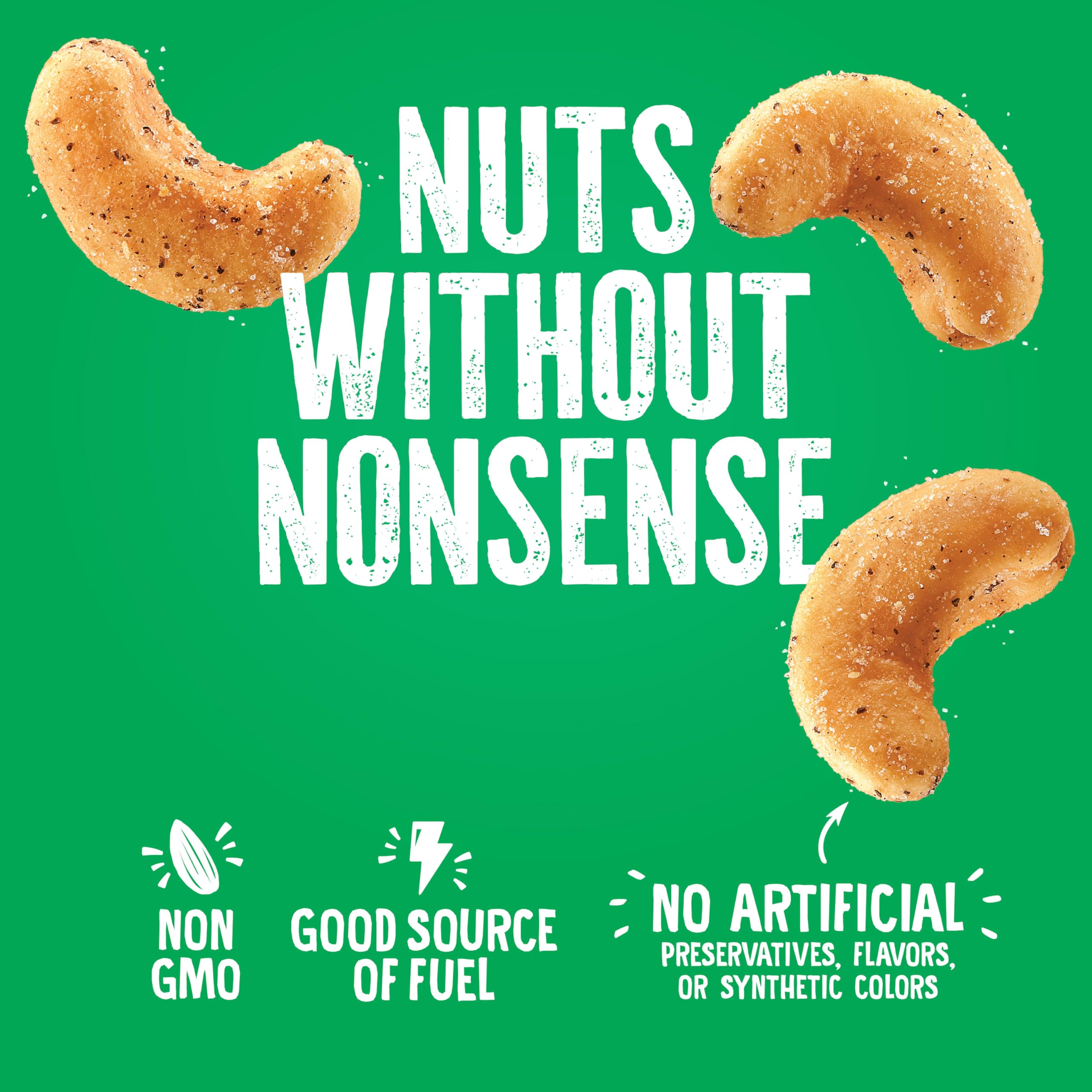 Emerald Non-GMO Cashews with natural ingredients and no artificial colors.