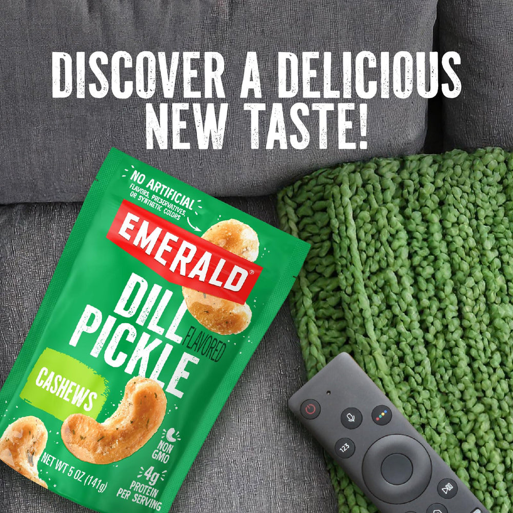 Non-GMO label visible on Emerald cashews