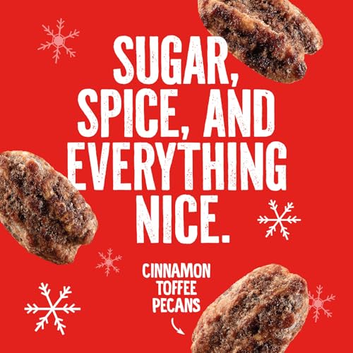 Emerald Cinnamon Toffee Pecans closeup with glossy toffee and pecan crunch