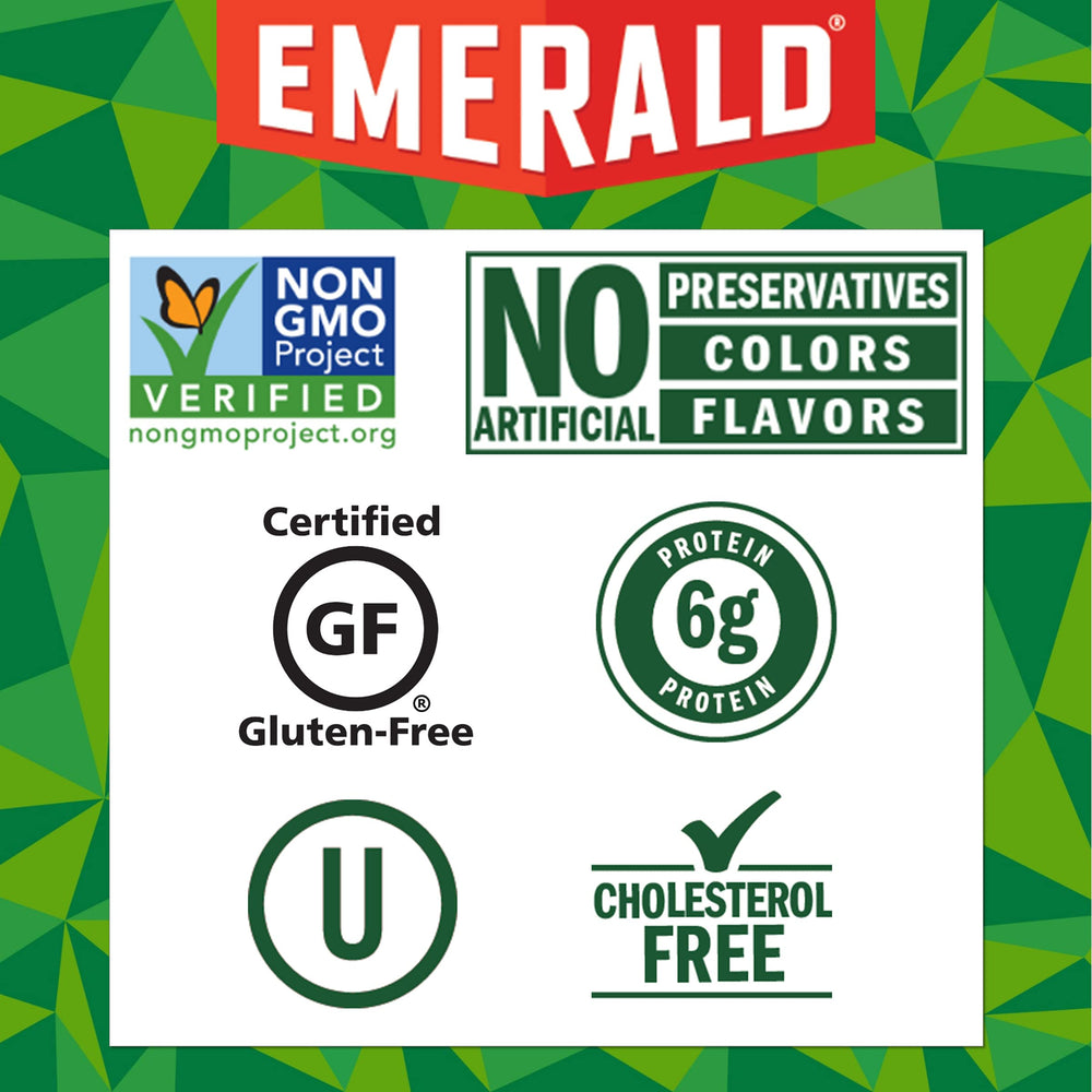 Emerald Dill Pickle Cashews non-gmo-seal signals clean ingredients.