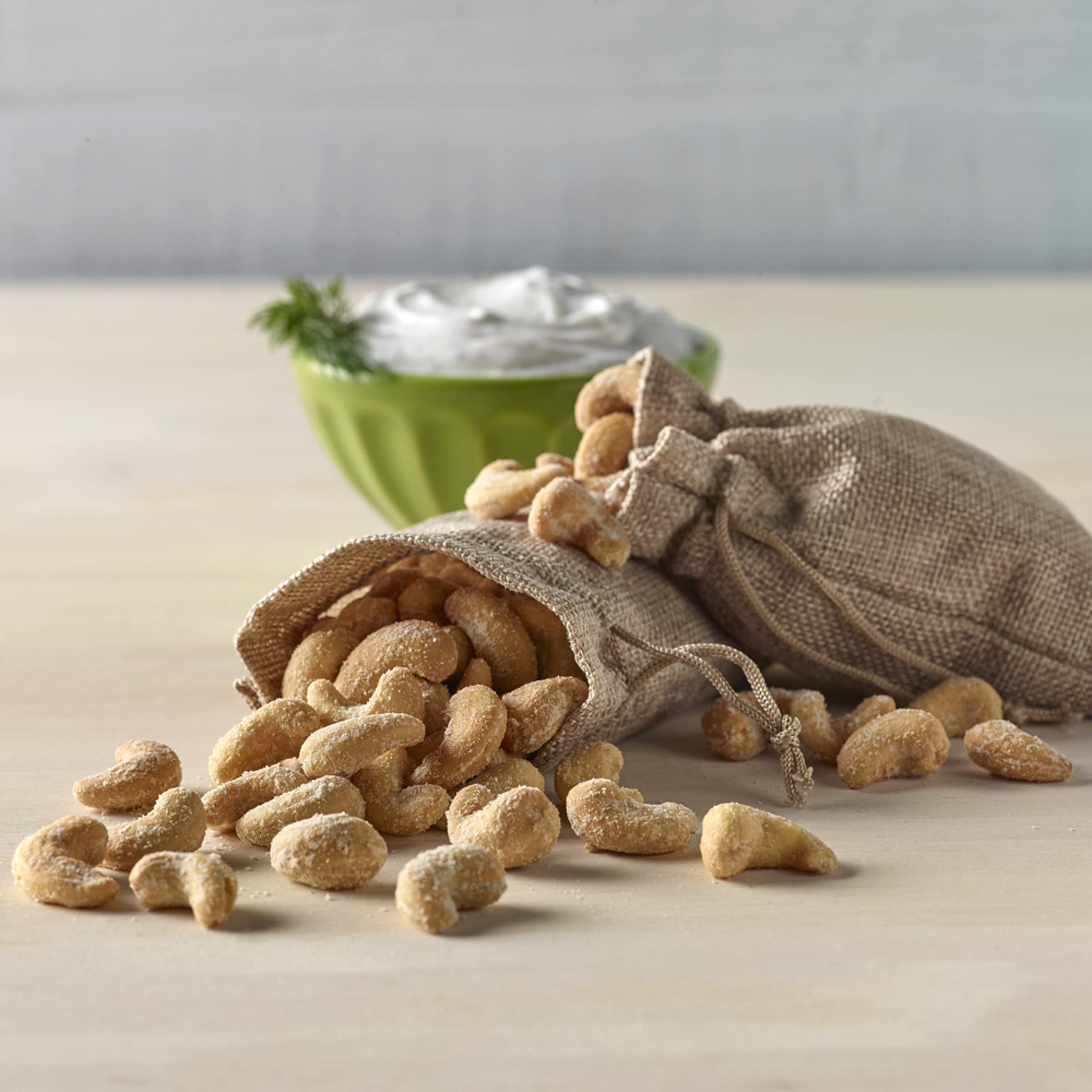 Emerald Dill Pickle Cashews on-hand-snack emphasizes quick, satisfying crunch.