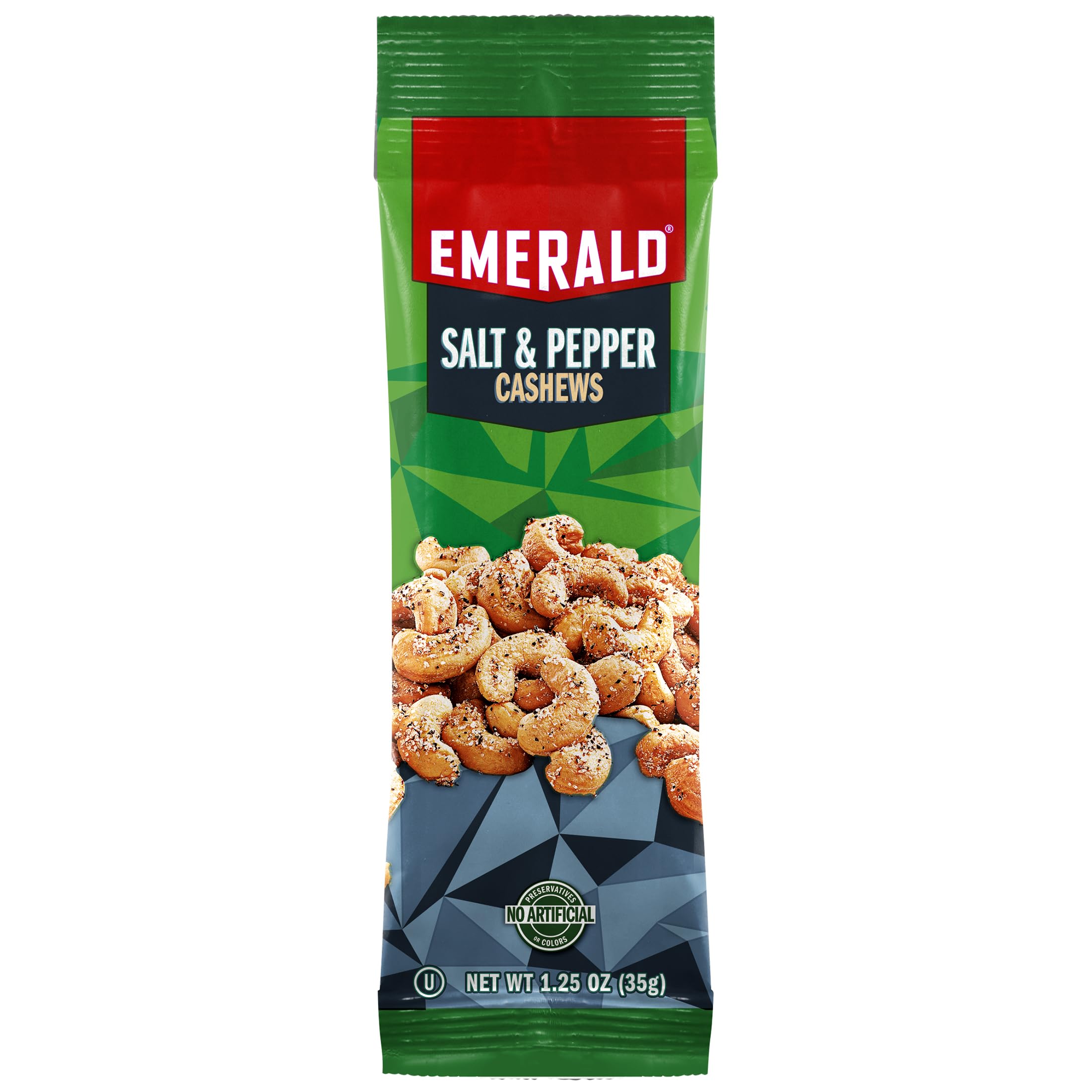 Kosher certified label on Emerald Nuts Salt and Pepper Cashews