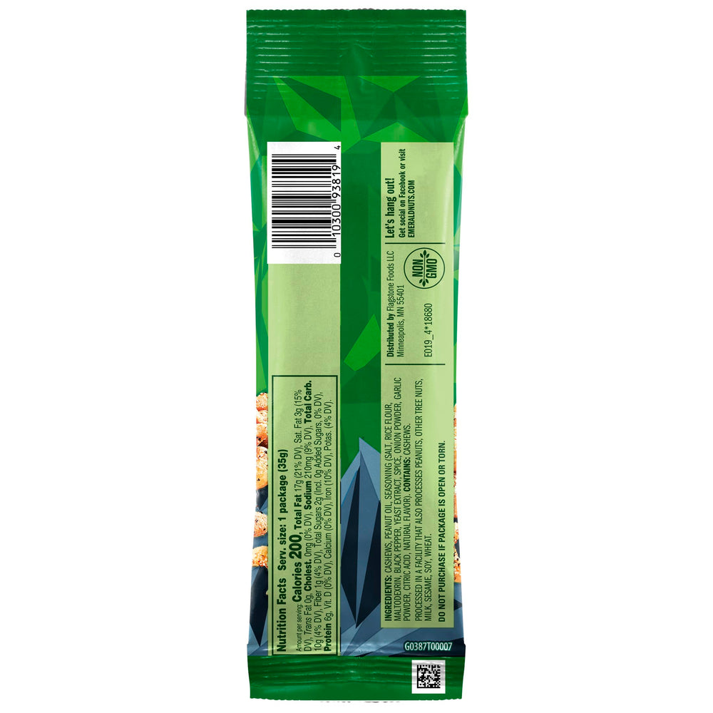 Non-GMO ingredients highlight on Emerald Nuts packaging