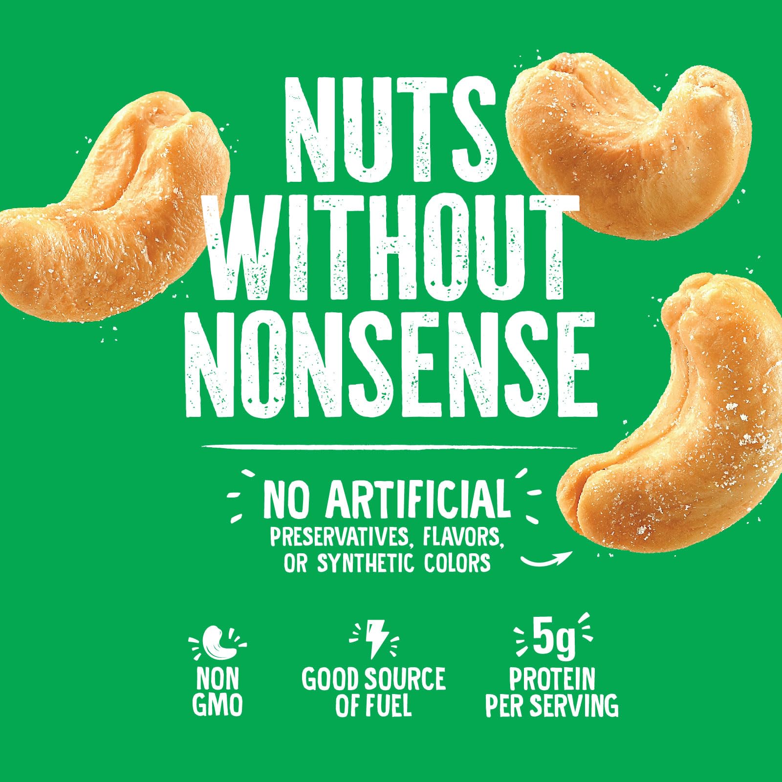 Emerald whole cashews as salad topping on greens.