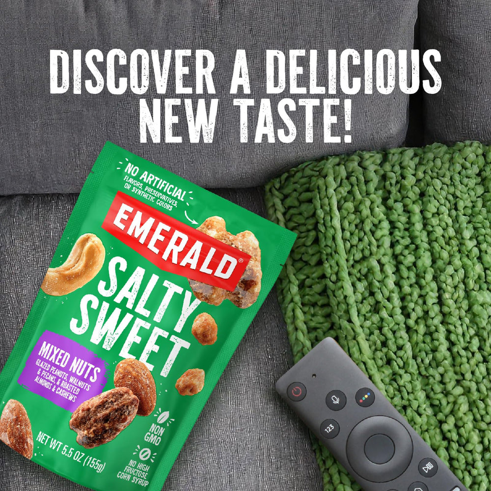 Emerald Nuts on a work desk snack solution for busy days.