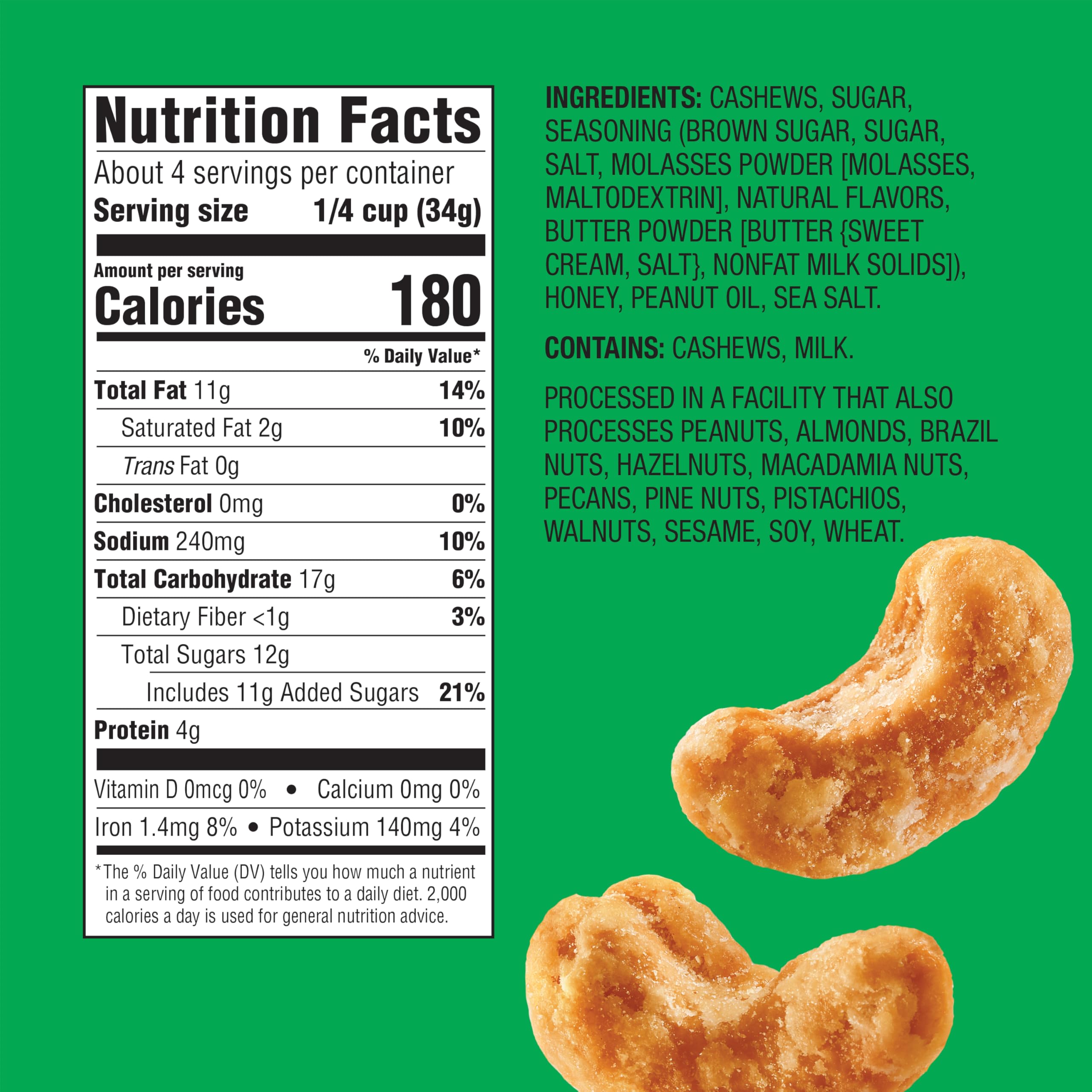 Emerald Salted Caramel Apple Cashews closeup shows rich coating for snack-ready flavor.