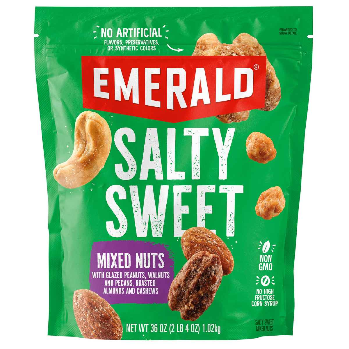 Emerald Salty Sweet Mixed Nuts in bulk bag for family snacks