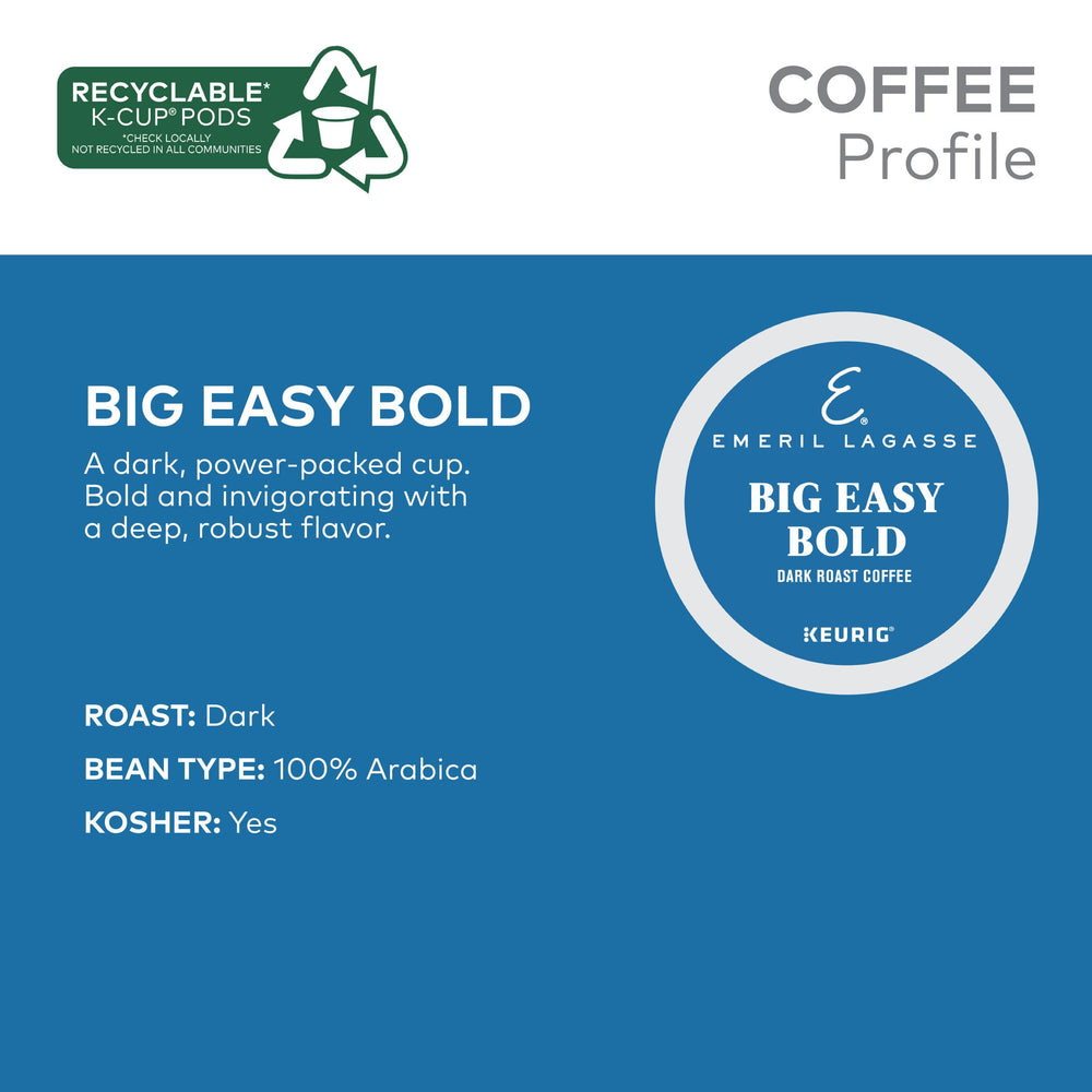 Emeril Big Easy Bold cup steaming shows an intensely flavorful coffee in minutes.