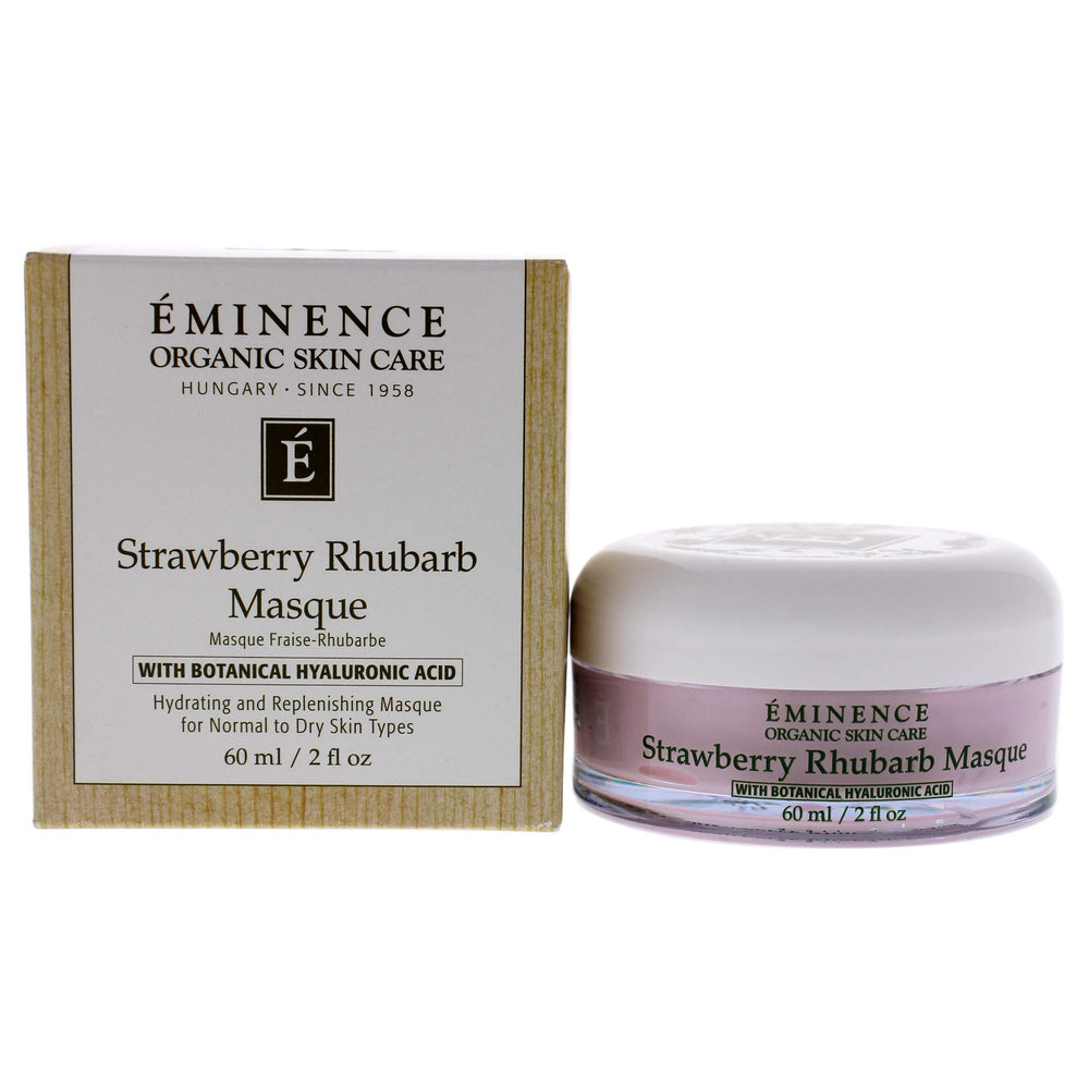 Eminence Strawberry Rhubarb Masque bottle showcases hydration and exfoliation benefits