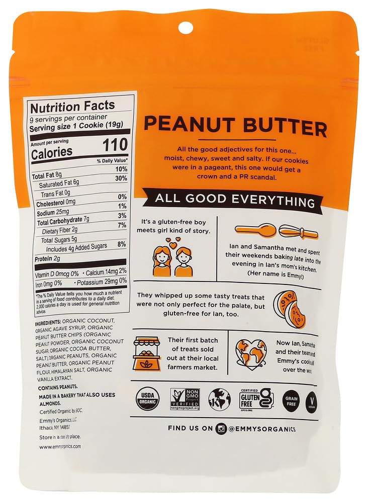 Closeup of EMMYS cookie texture highlighting peanut butter and coconut flavors.