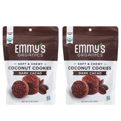 Emmy's Organics Coconut Cookies vanilla bean pack 2 gluten-free vegan snack.