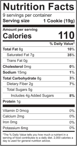 Packaged label view of Emmy's Organics Vanilla Bean Coconut Cookies, ideal for travel snacks