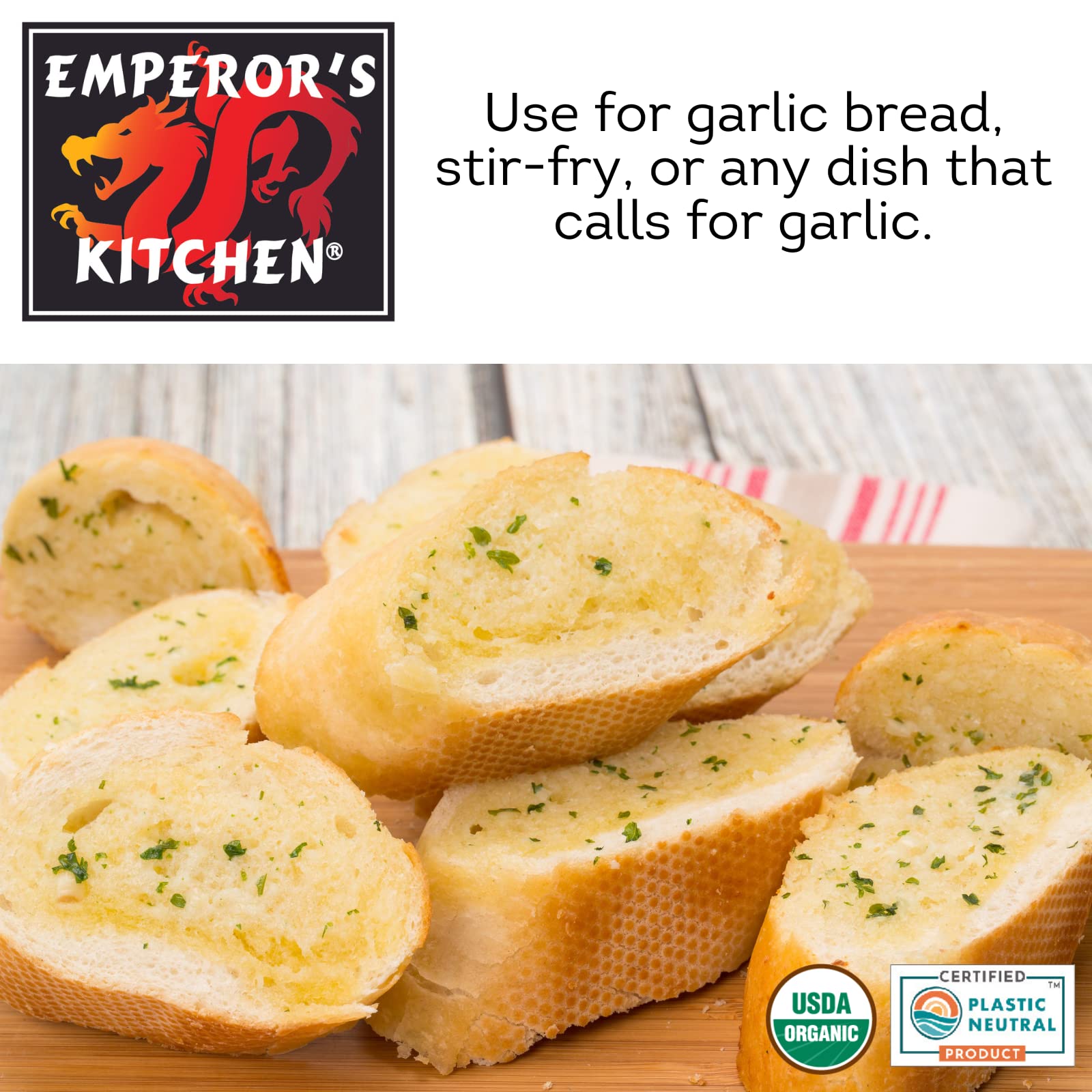 Emperor's Kitchen garlic in pan sauté adds aroma and flavor