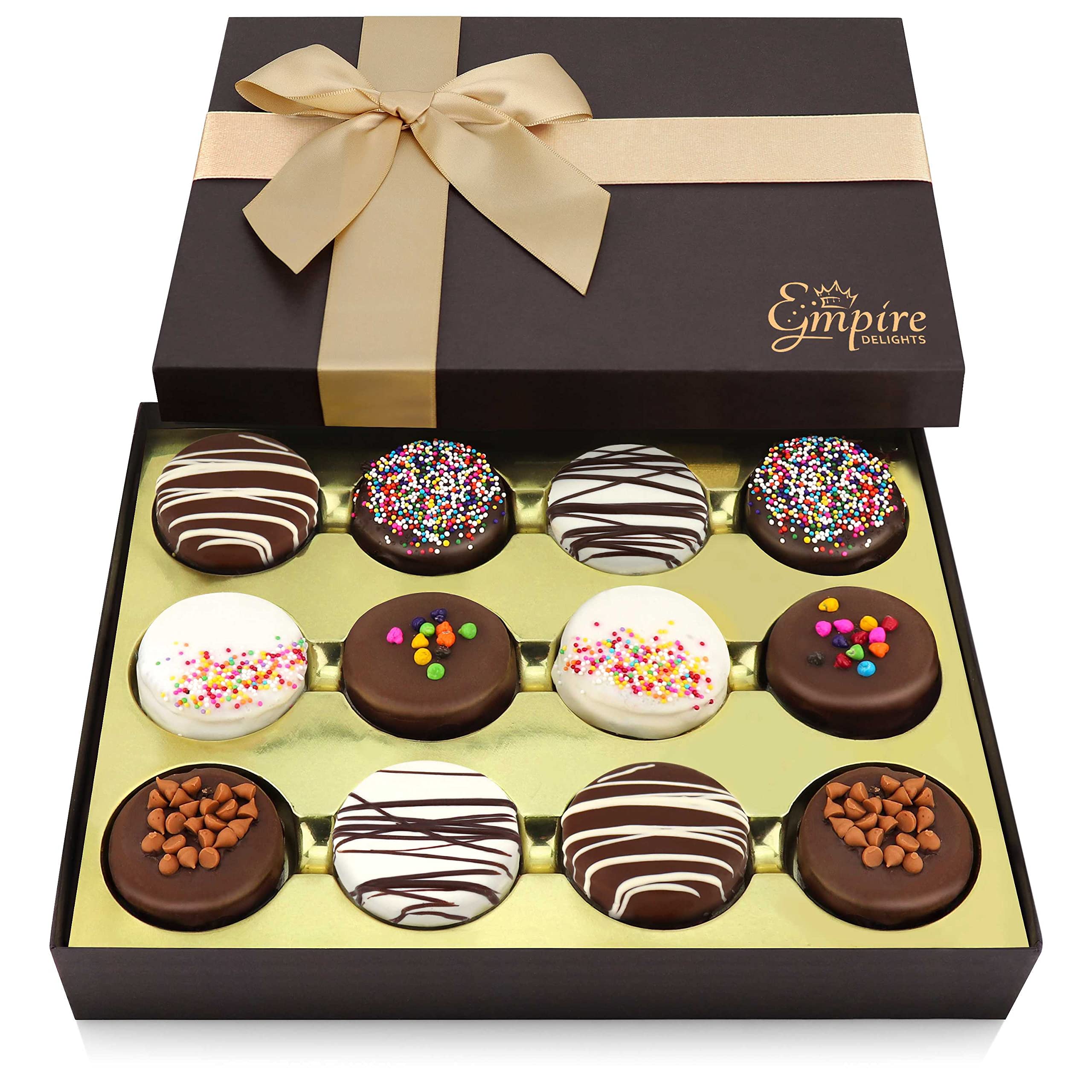 Empire Delights gift basket packaging with ribbon wrap, ready for gifting.
