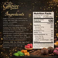 Empire Delights Happy Birthday box opened to reveal 12 assorted truffles for celebrations.