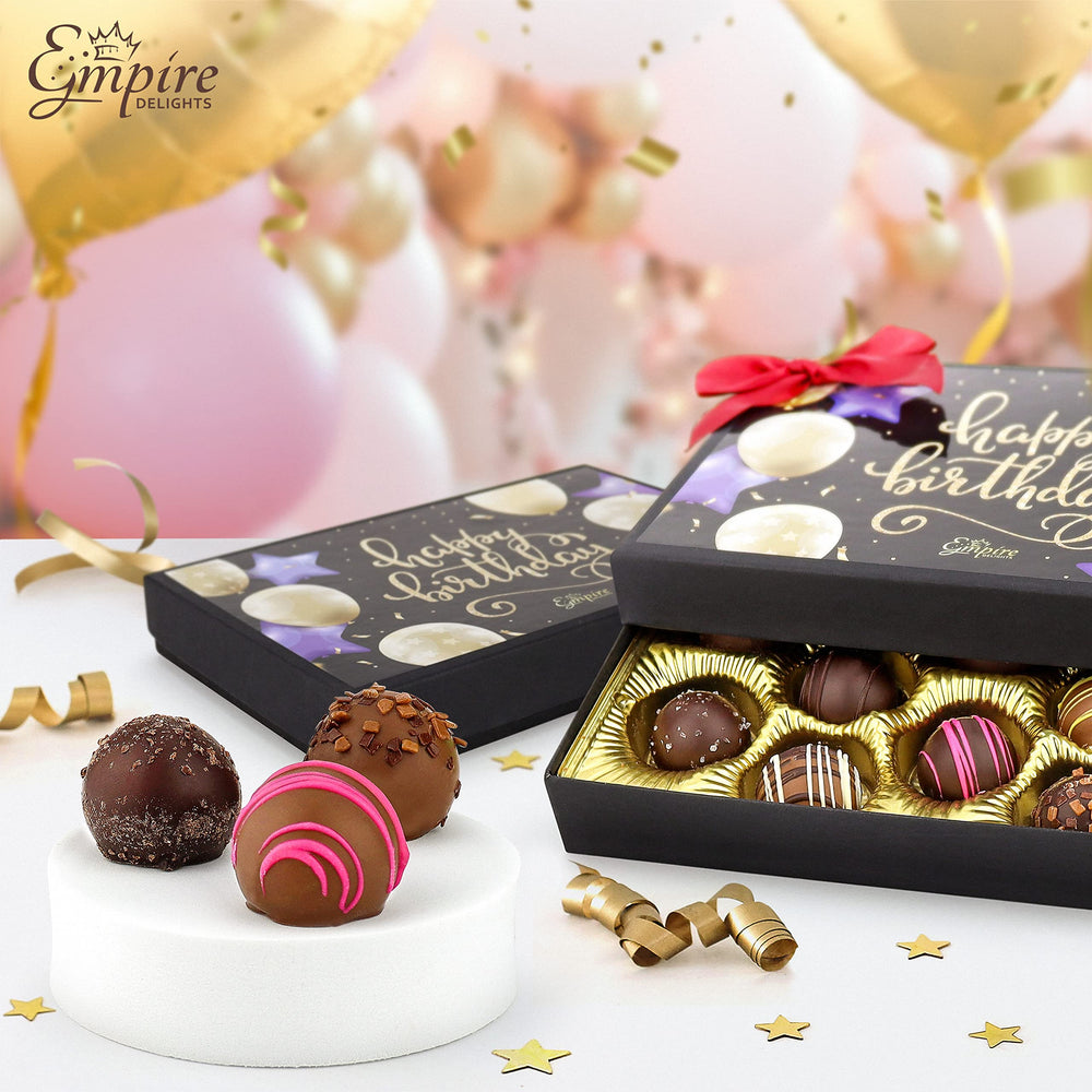 Sea Salt Caramel truffle detail, a balanced sweet salty bite by Empire Delights.