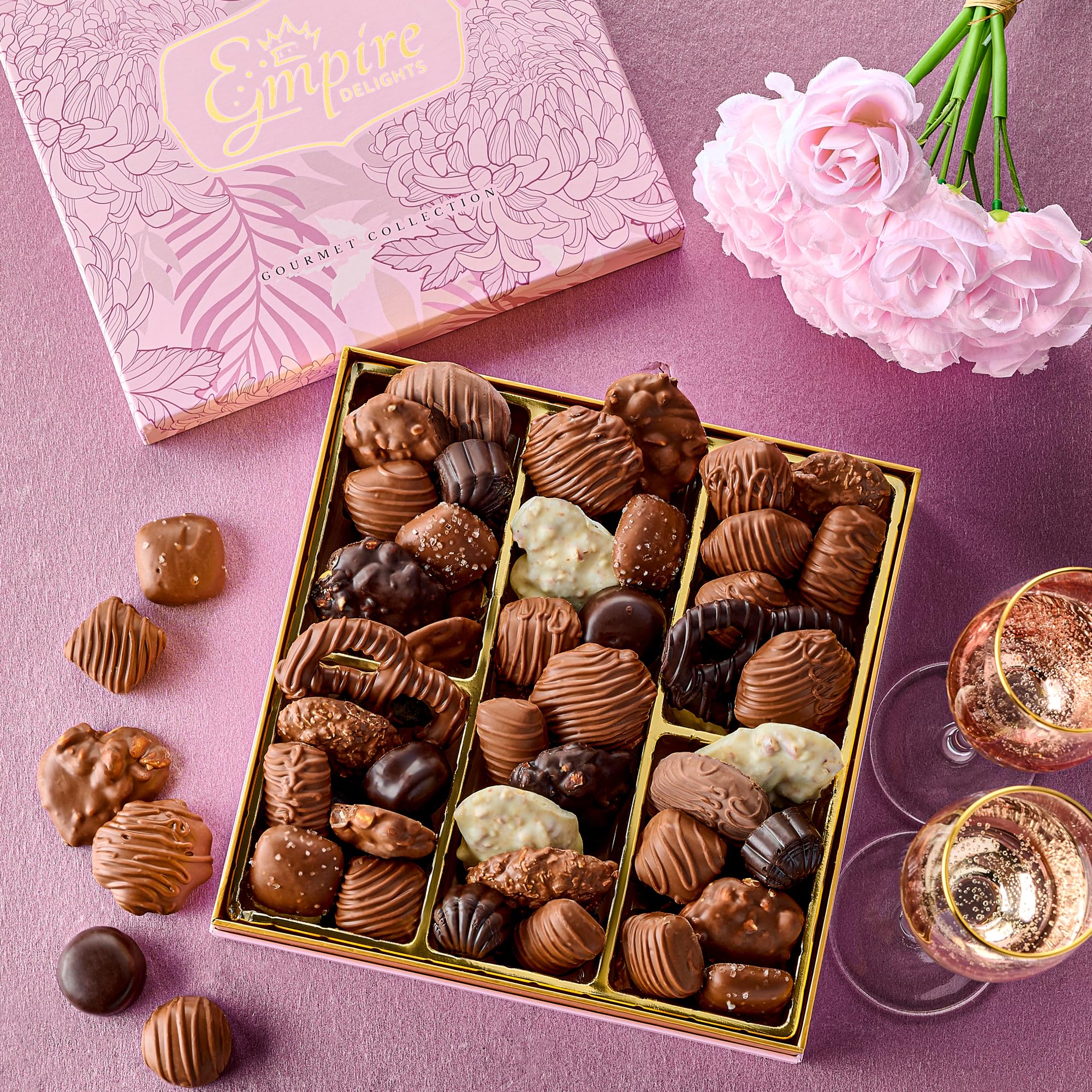 Empire Delights magnetic box closure keeps chocolates secure