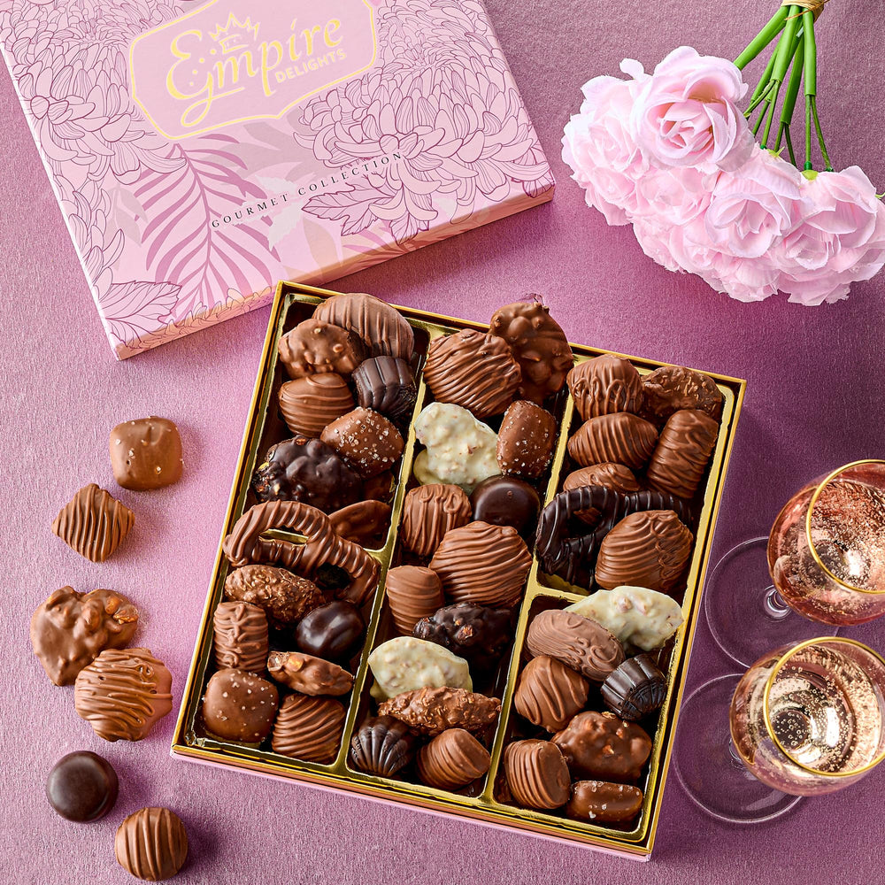Empire Delights magnetic box closure keeps chocolates secure