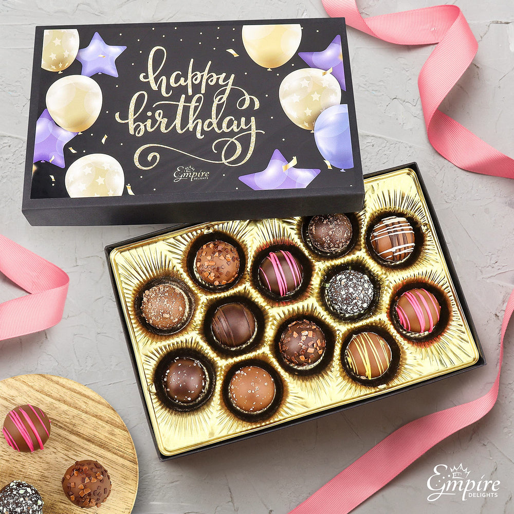Milk and dark chocolate truffles from Empire Delights offer a gourmet gifting option.