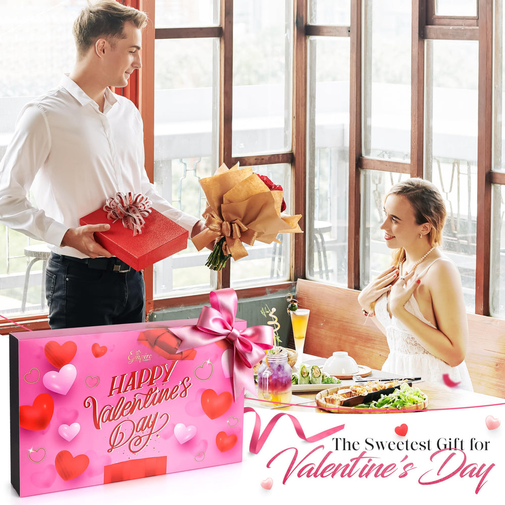 Empire Delights gift box with a 'Happy Valentine’s Day' message, ready to gift.