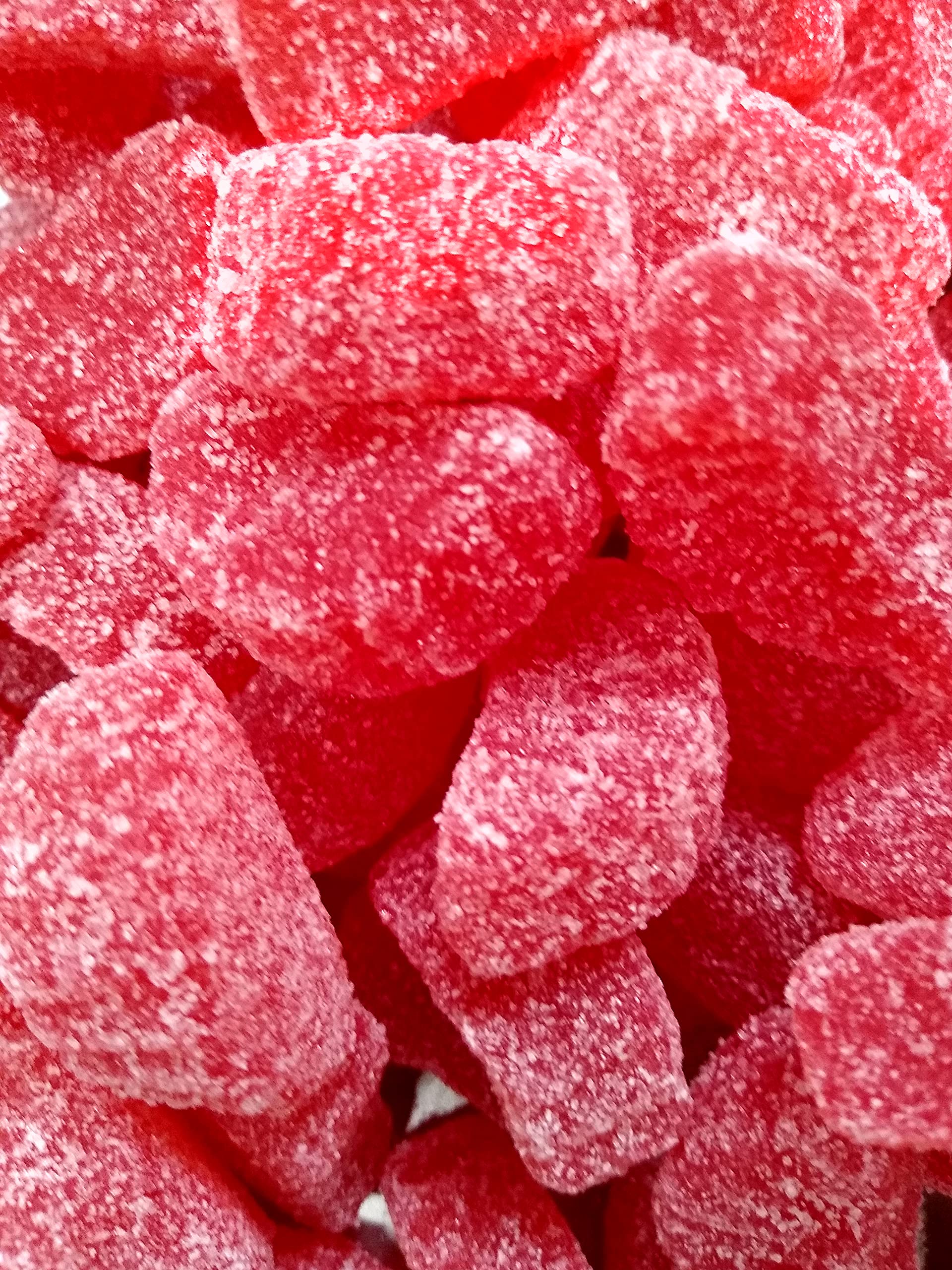 Emporium Candy Cherry Gel Slices ingredients label highlights sugar-sanded finish.