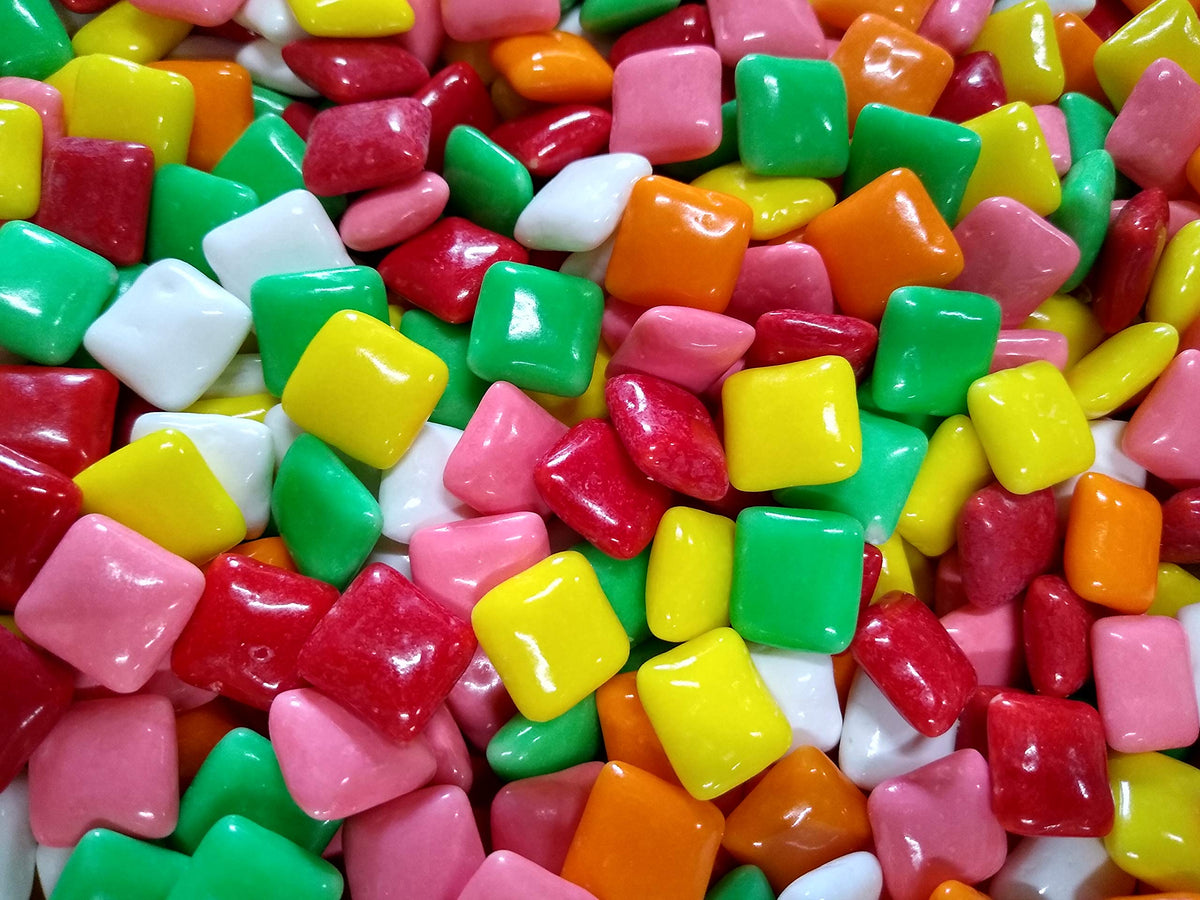 Emporium Candy Chicle Tabs red square gum pack, ideal for on-the-go snacking.