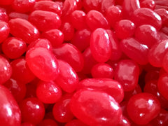 Emporium Candy Jumbo Cinnamon Jelly Beans jar showing bold red color and soft chew.
