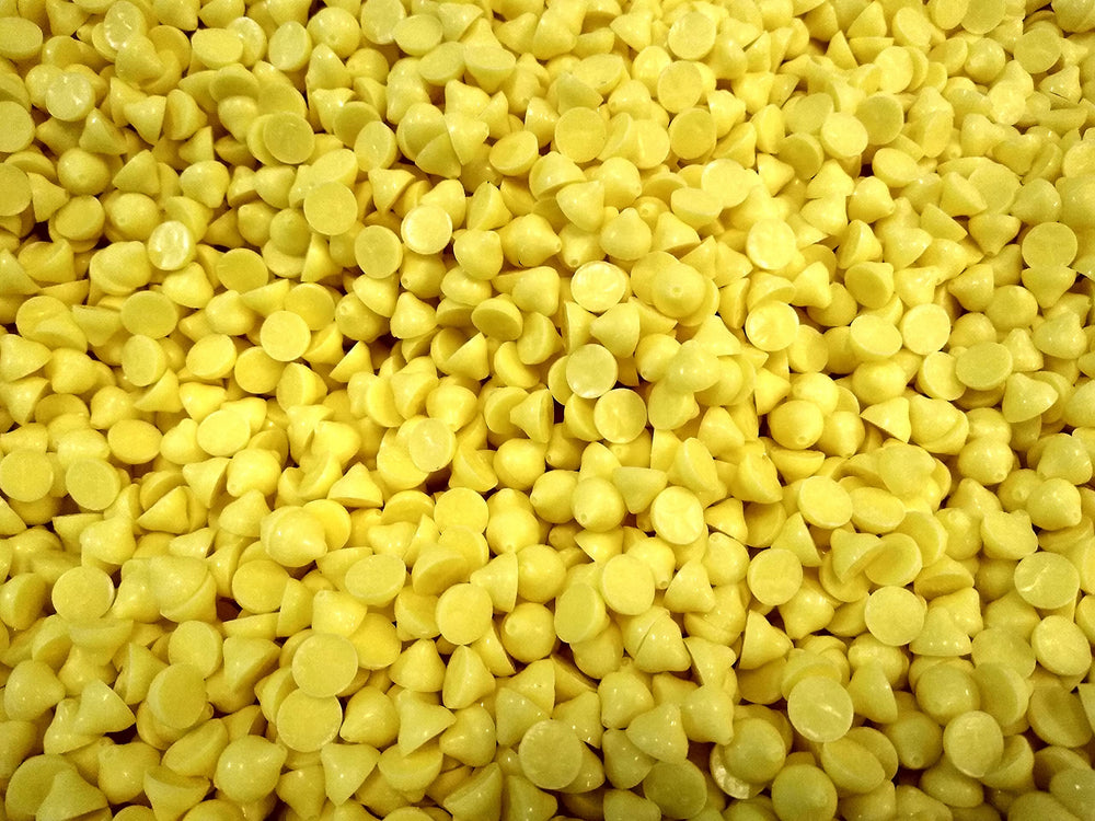 Emporium Candy Lemon Baking Chips in bowl ready for use.