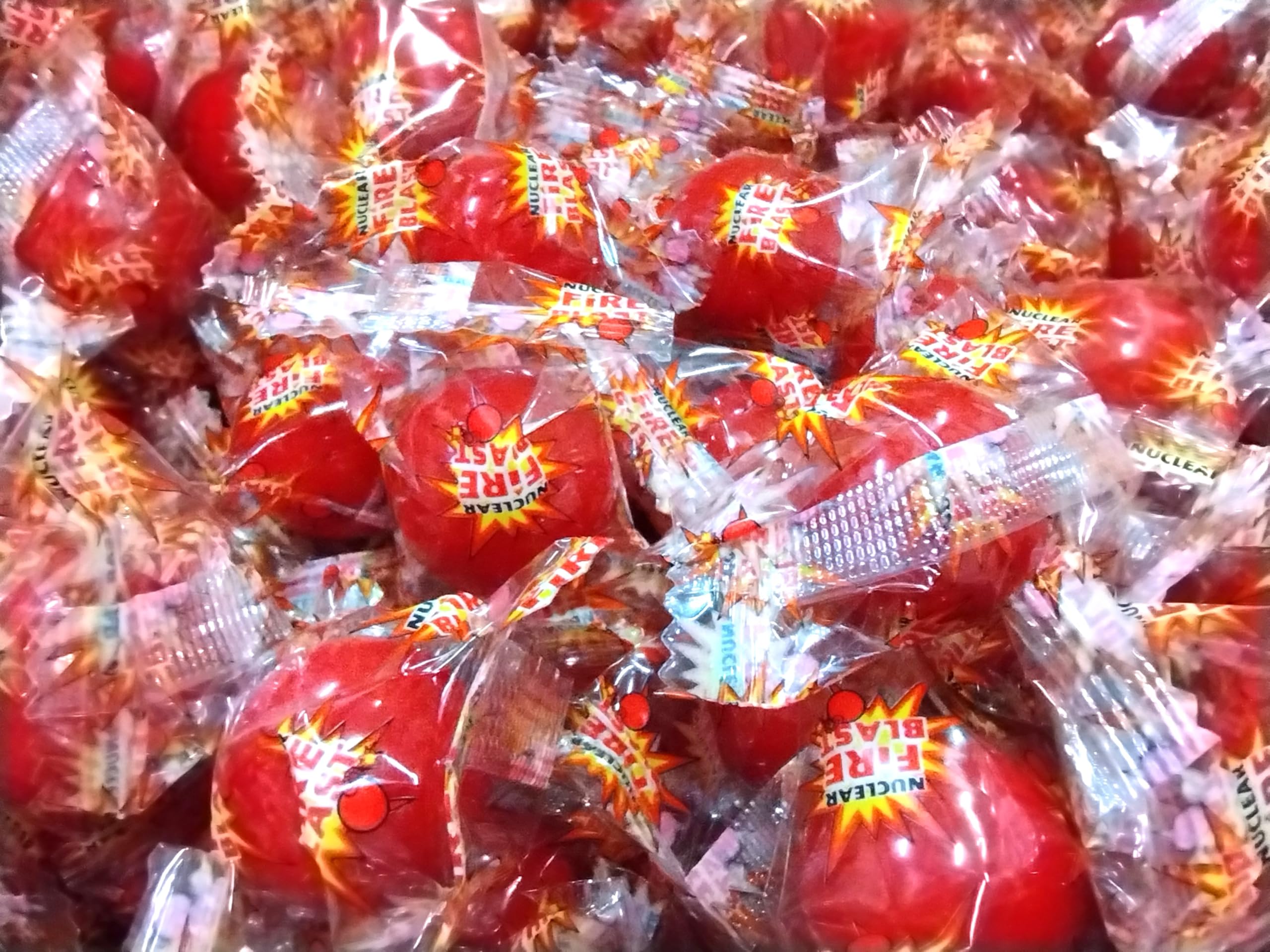 Nuclear Fire Blast Balls individually wrapped for fresh snacking.
