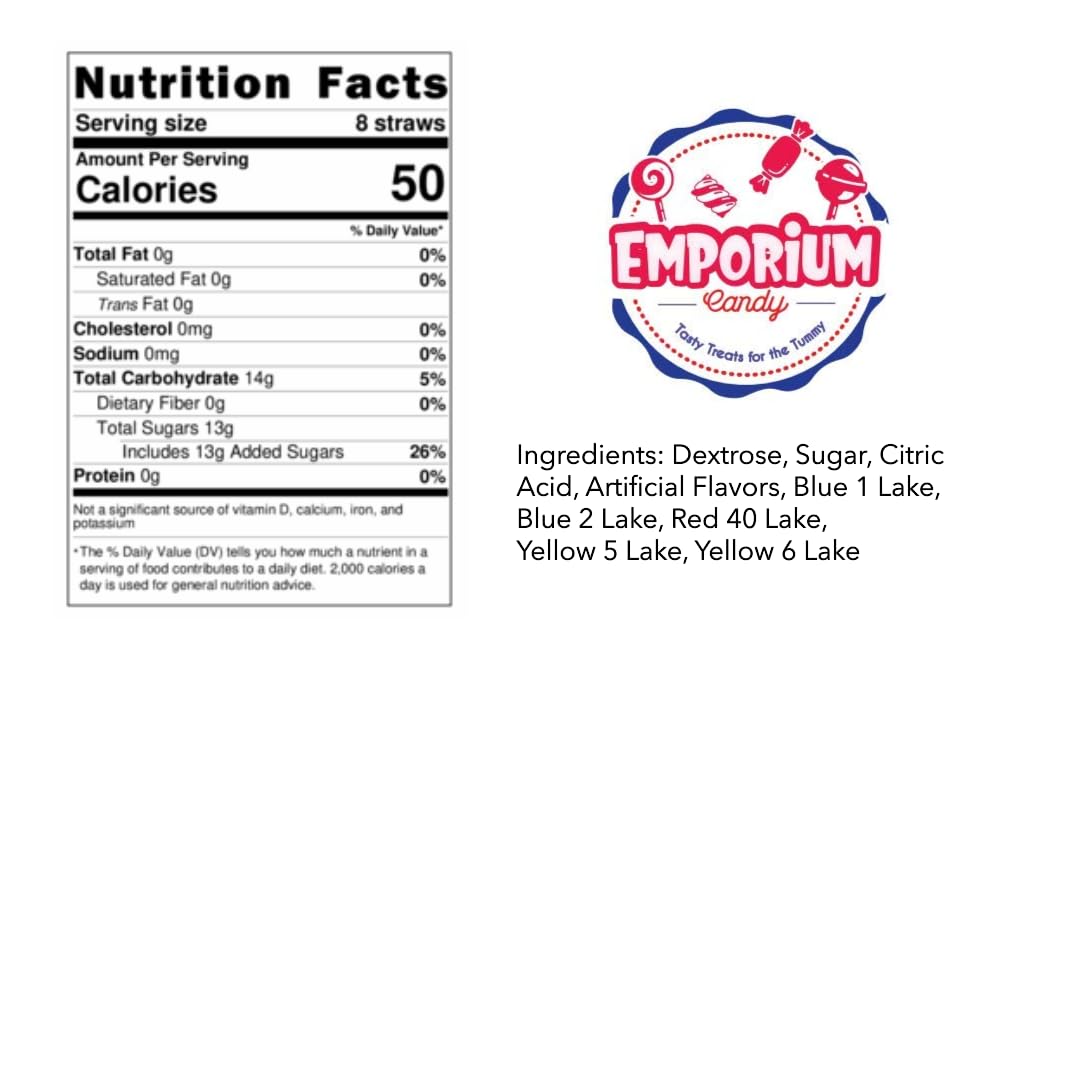 Emporium Candy powder-filled straws closeup showing vibrant flavors