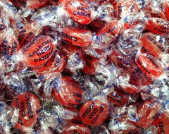 Emporium Candy sugar-free cinnamon buttons packaging closeup shows freshness and convenience