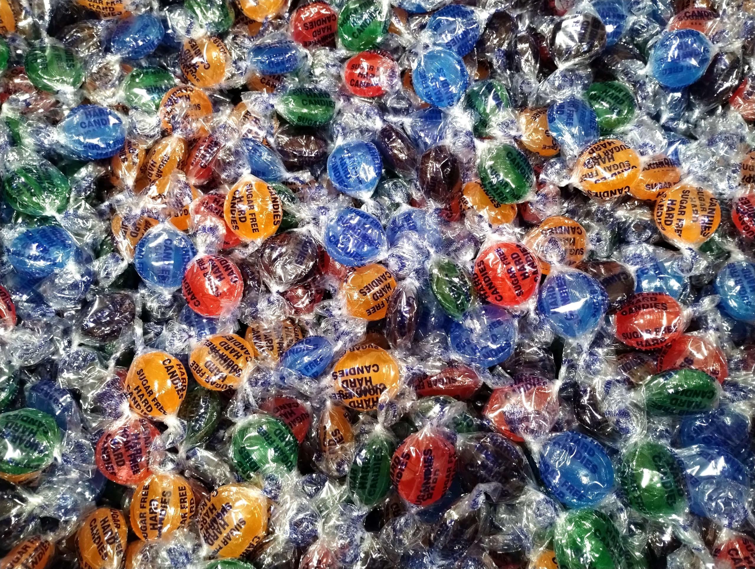 Emporium Candy sugar-free fruit buttons, individually wrapped for freshness and sharing