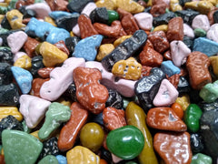 Emporium Chocorocks multicolor shell on chocolate rocks, eye catching