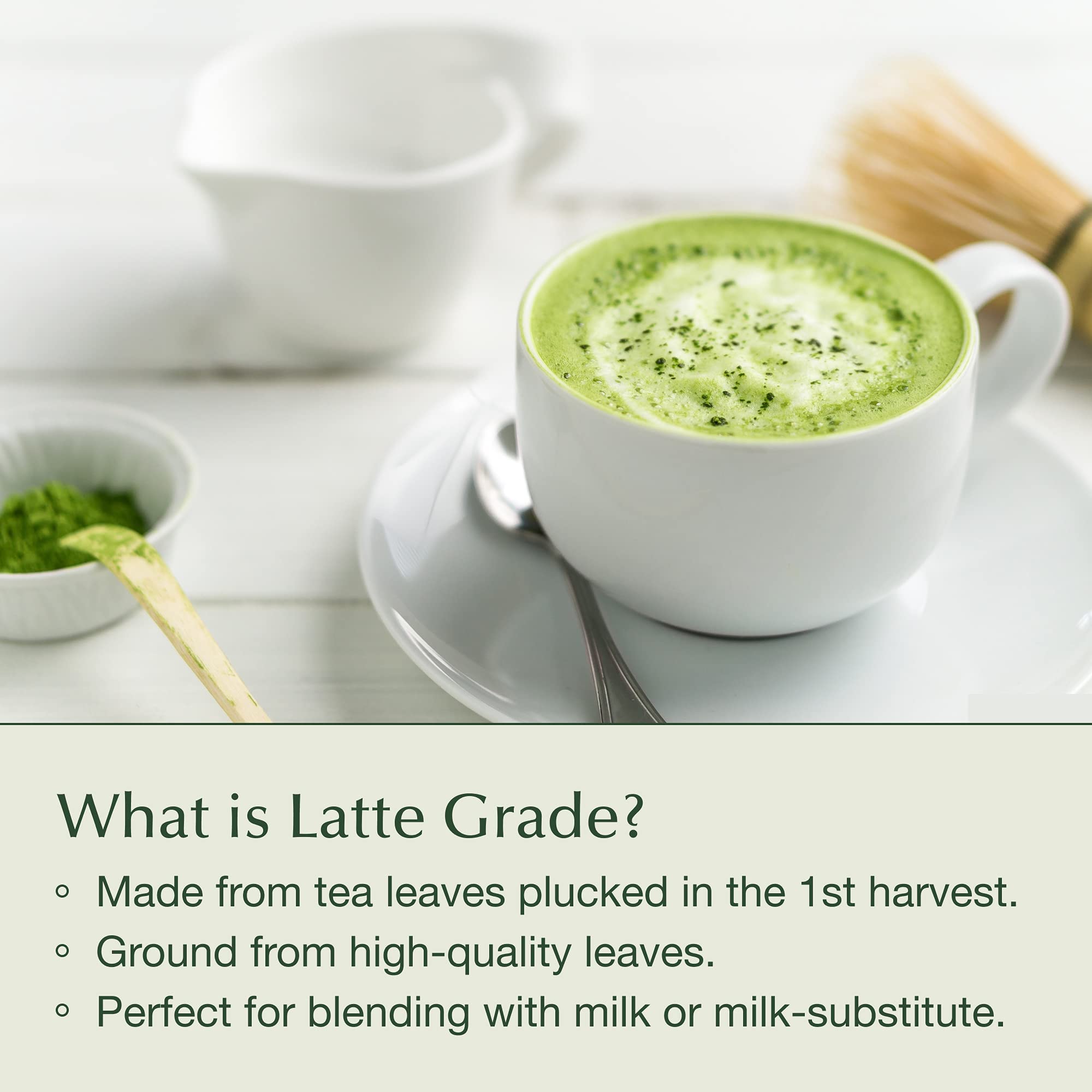 Spring harvest leaves used for Encha latte grade matcha.
