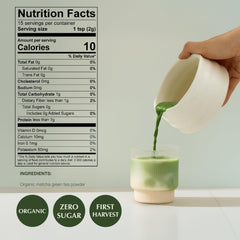Encha matcha scoop-measure shows precise dosing for creamy beverages