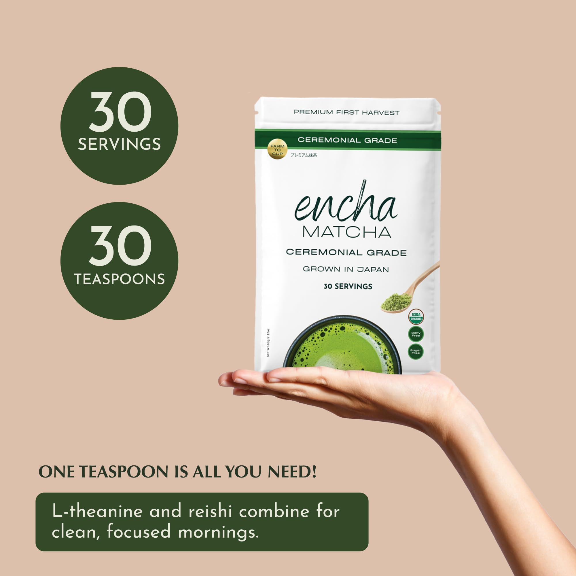 Encha matcha from the Uji Kyoto region showcasing origin.
