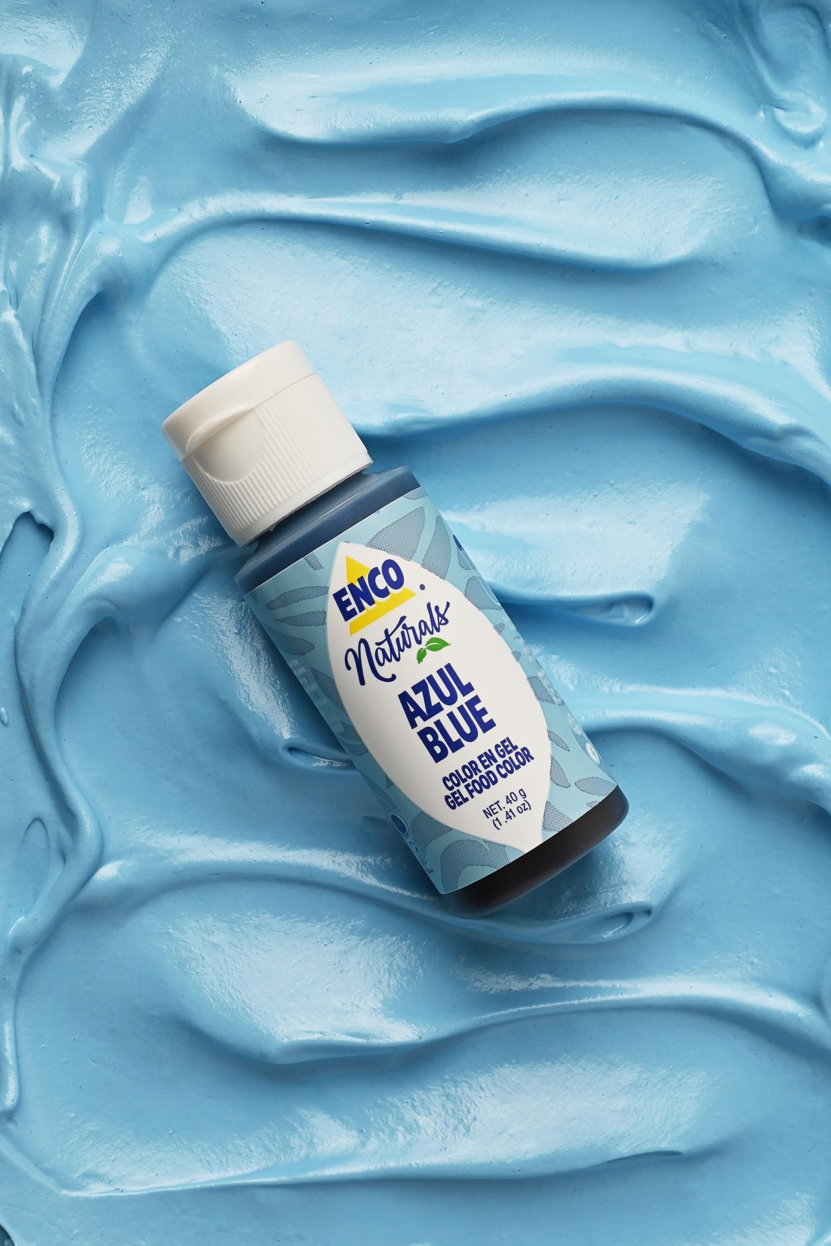 ENCO blue gel color for vibrant buttercream decorating.