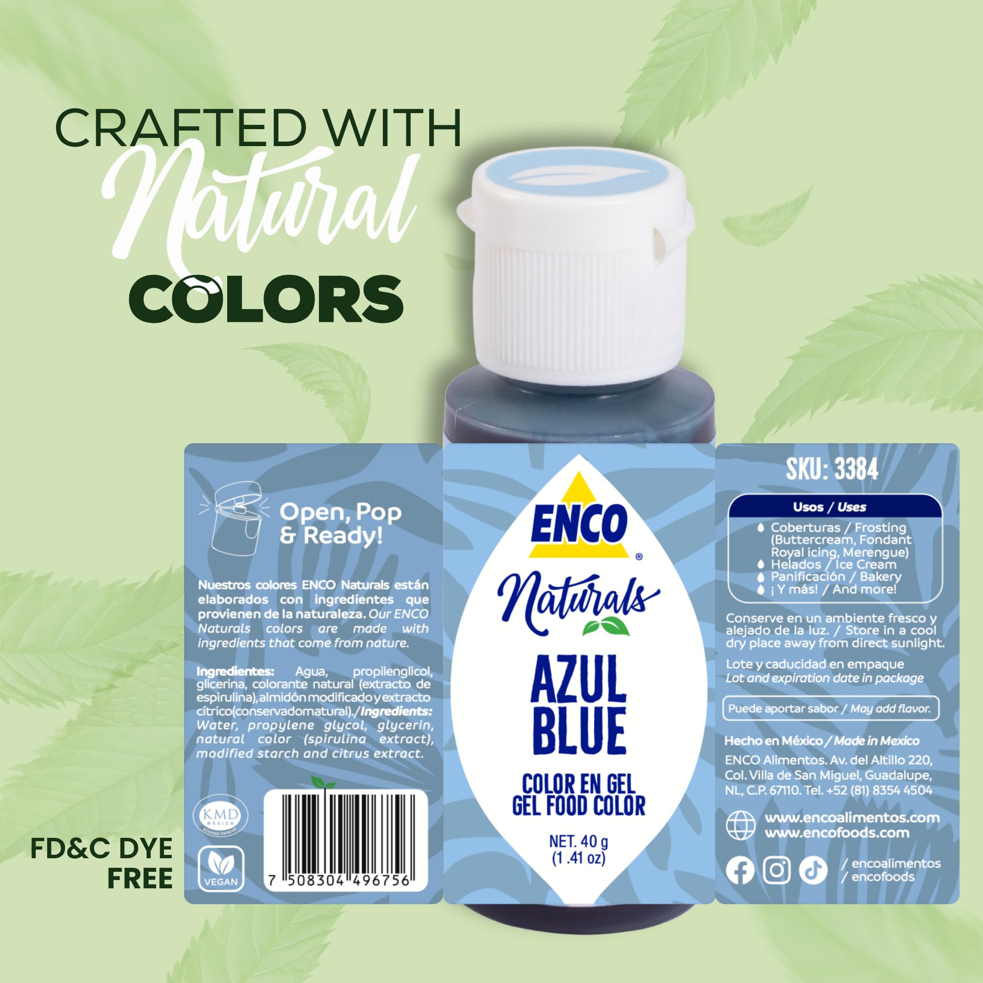 ENCO blue gel color for fondant and cake decorating.