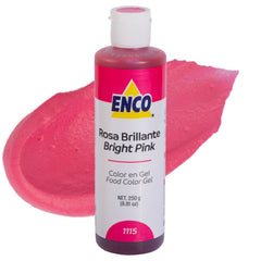 ENCO Bright Pink Gel color for cakes adds vibrant hue with minimal drops.
