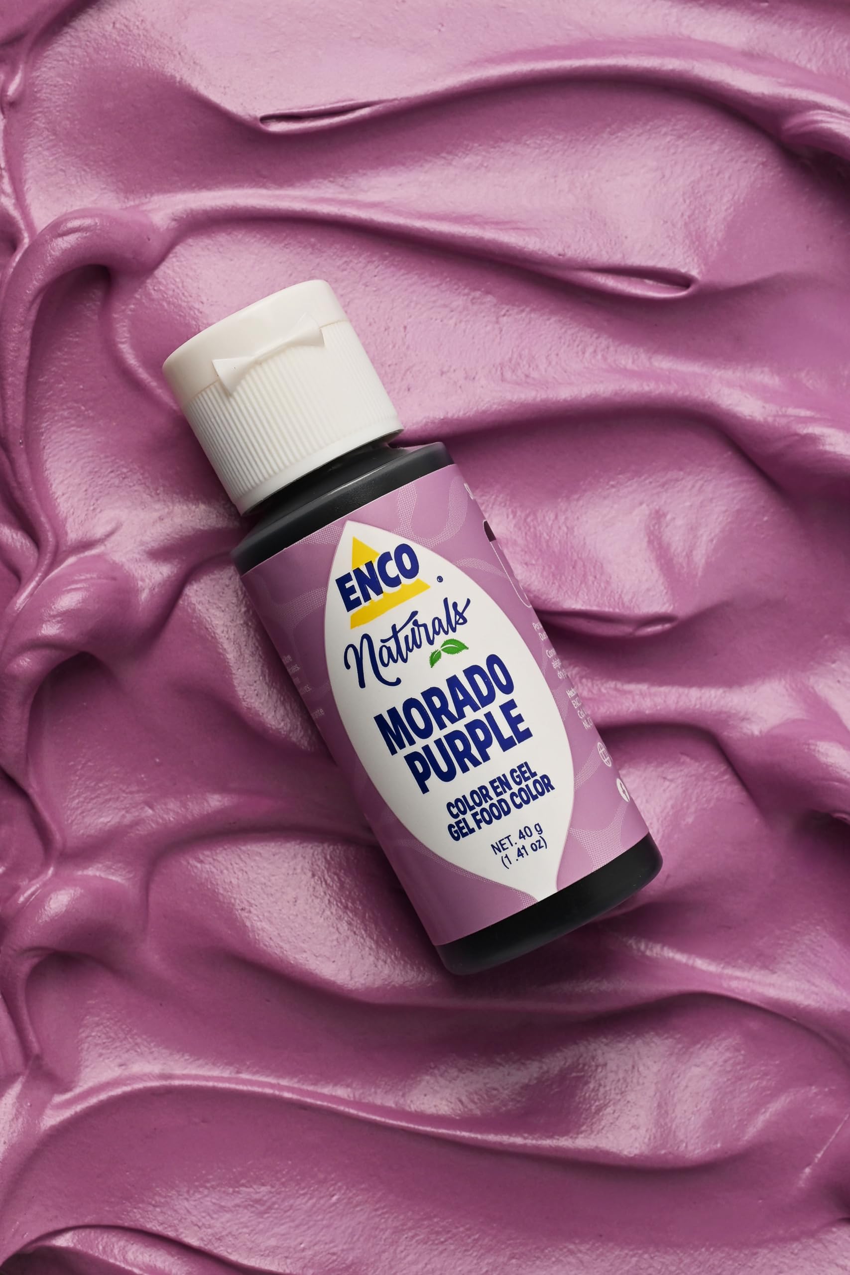 ENCO purple color swatch shows even, saturated icing color