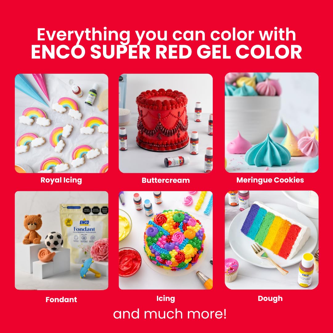 ENCO Super Red gel used for cupcakes decoration